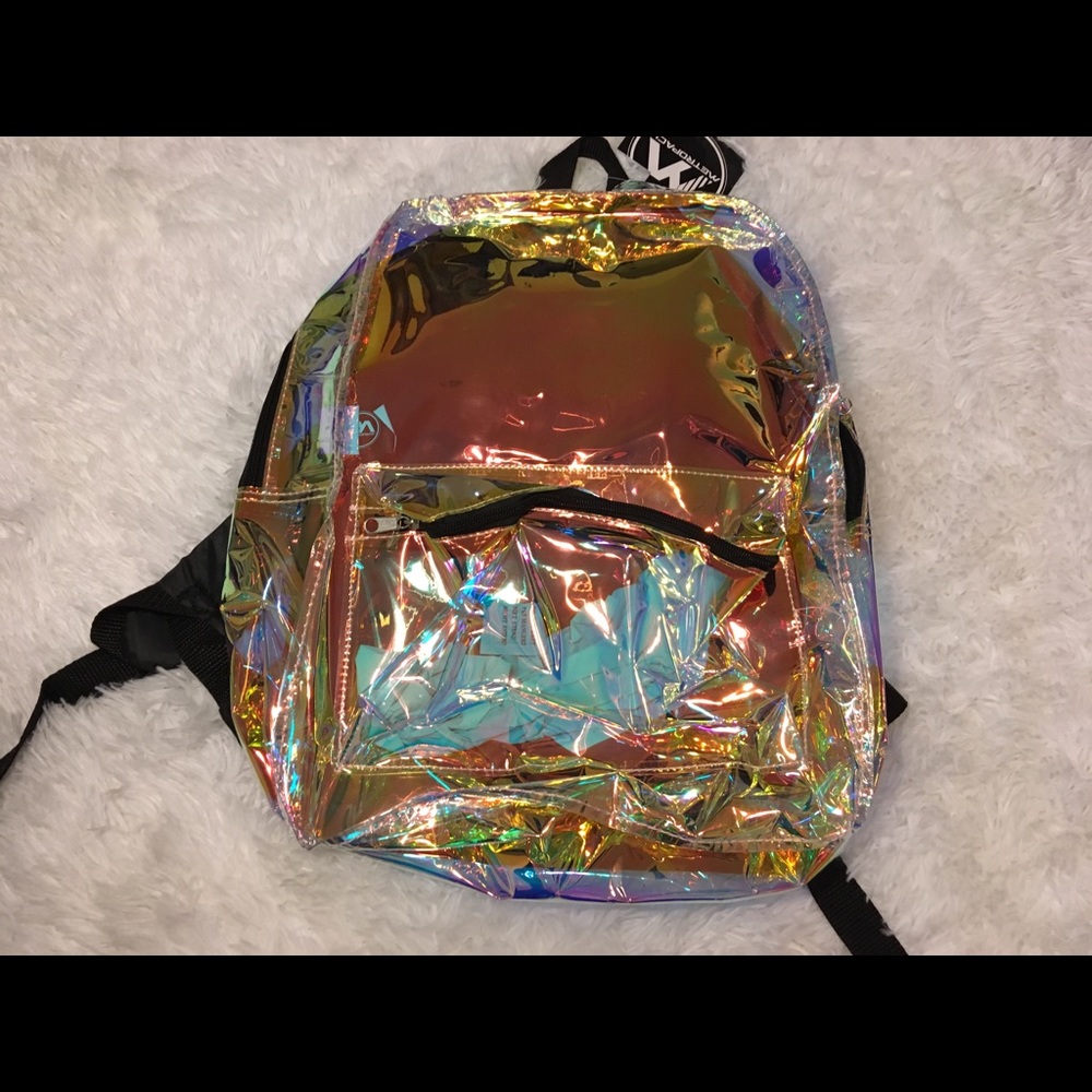 ⚡️ Gold Iridescent Clear Backpack NWT - Picture 4 of 8